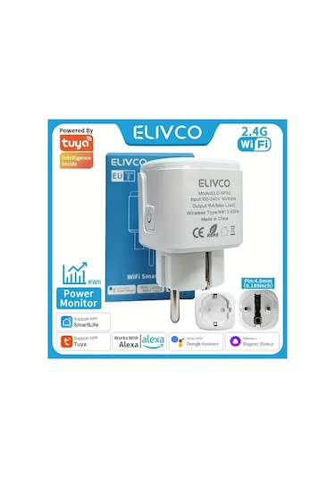 Motion003 Elivco Akıllı Wifi Fiş 16a Ab Priz Güç İzleme Uzaktan Kontrol Akıllı Ev Otoma