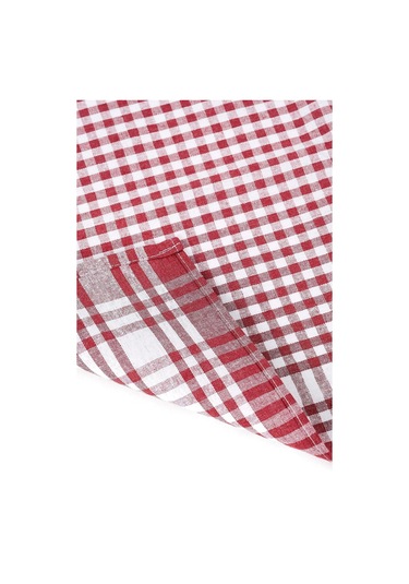 Pamuklu Kırmızı Renkli Pöti Kareli 4'lü Kurulama Bezi, Beslenme Örtüsü, Servis Peçetesi