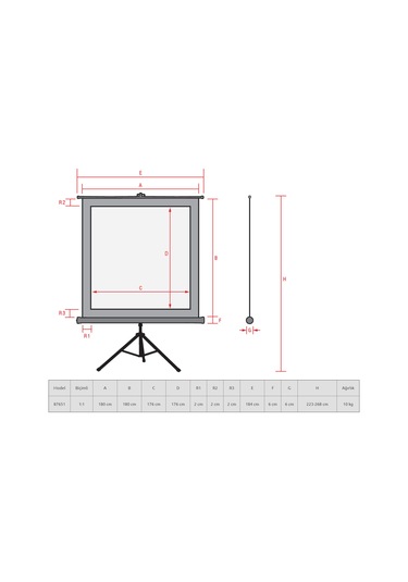 Reflecta 180 Cm X 180 Cm Tripod Projeksiyon Perdesi