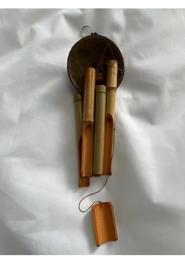 Doğal Hindistan Cevizi Kabuğu Bambu Rüzgar Zil Pastoral Stil Retro Basitlik El Yapımı Rüzgar Zil Evi Asma Dekorasyon El Sanatları