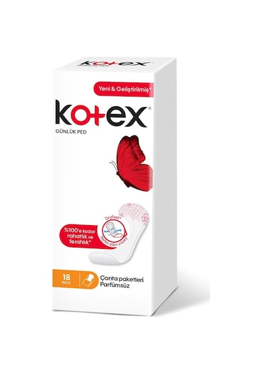 Kotex İnce Rahatlık ve Ferahlık Günlük Ped 18'li