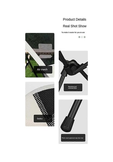 Bloomnest Yeni Çıkarılabilir Katlanır Plaj Ay Sandalyesi, A1145 Altın-siyah, Taşınabilir Balıkçılık Sandalyesi Altın - Siyah