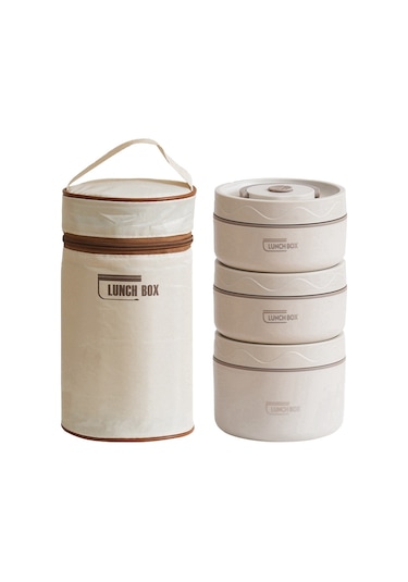 Oloey 304 Paslanmaz Çelik Yalıtımlı Üç Katmanlı Mühürlü Öğle Yemeği Kutusu