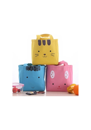 Termal Öğle Yemeği Kutusu Tote Soğutucu Çanta Kılıfı Blue Bear