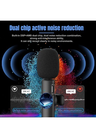 Didadodo Hxsj F18 2.4g Kablosuz Mikrofon - 20m Menzil, Canlı Yayın & Vlog İçin Type-c Bağlantılı, Hızlı Kurulumlu