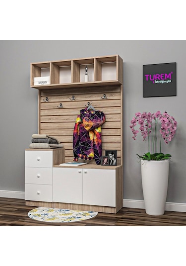 Peony Özel Ölçü Portmanto Mdf Antrasit