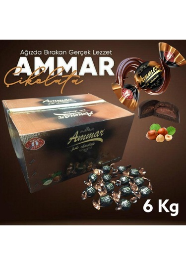 Ammar Bitter Kaplamalı Fındık Aromalı Bayramlık İkramlık Çikolata 6 KG