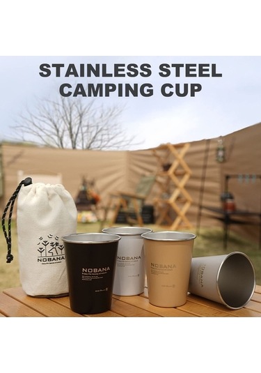 Besthome1 Kamp Kupası Seti, 350ml Paslanmaz Çelik Dış Mekan Çay Seti Çok Renkli