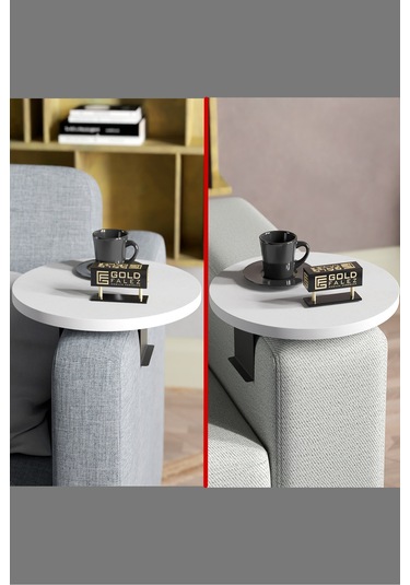 Zigon Sehpa Yan Sehpa Ayarlanabilir Tepsi Dekoratif Modern Tepsi Beyaz Beyaz