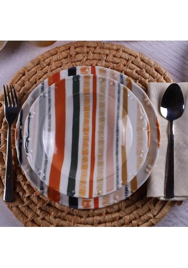 Tulu Porselen Liana Db3025 24 Parça Yemek Takımı Çok Renkli