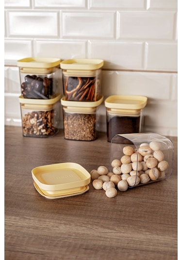 Emsan Arya Kare Küçük Saklama Kabı Sarı 6'lı