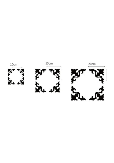 Yaprak-motif Desenli Pleksi Köşe Ayna Gold Diğer
