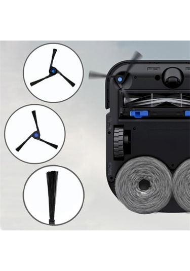Xurunkeji Ecovacs Deebot X2 Omni Yedek Parçaları İçin Uyumlu Aksesuar Seti Ana Fırça, Yan Fırçalar, Filtreler, Paspaslar, Toz Torbaları