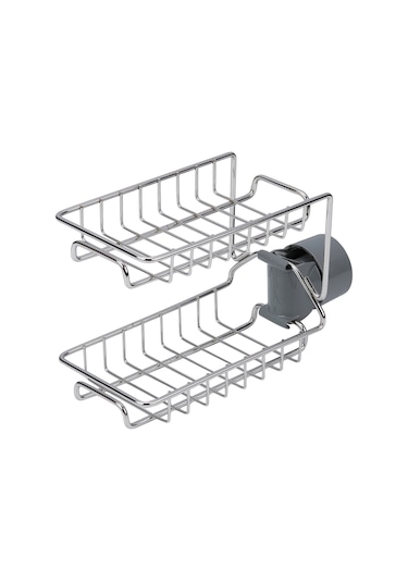 Konesam 201 Çelik Çift Katlı Lavabo Rakusu - Su Tüpü Uyumlu 18-22mm - Su Akış Delikleriyle Hızlı Kurutma - Gizli Kanca Ve Pratik Montaj - Mutfak & Banyo Organizerı Diğer