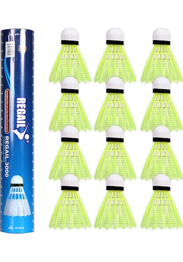 Aubyhe Sarı Plastik Badminton Topları 12 Adet - Kompozit Mantar Başlı, Esnek, Dayanıklı - Başlangıçcı Ve Amatörler İçin Egzersiz Ve Spor