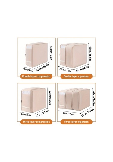 Chuangyinshop Çift Katman Gri Kendinden Sıkıştırmalı Ayaklı Katlanır Saklama Çantası Gri