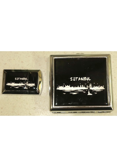 Sigara Tabakası Ve Çakmak Seti-hediyelik Kutusunda