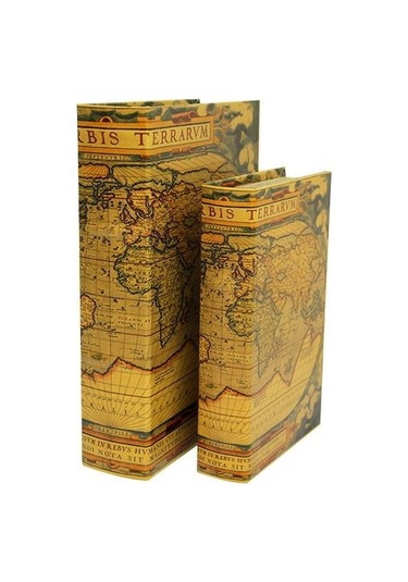 Himarry Kutu Kitap Harita 2'li Set Dekoratif Knm-c0141