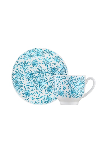 Emsan Deep Azur New Bone 2 Kişilik Kahve Fincan Takımı 90 Ml Mavi Mavi