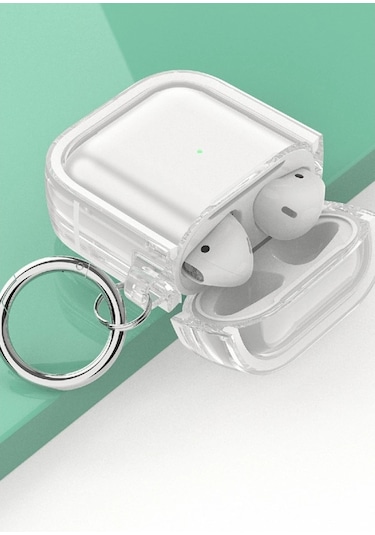 Apple, Uyumlu AirPods 4 4.nesil Shiny Şeffaf Kılıf - Siyah