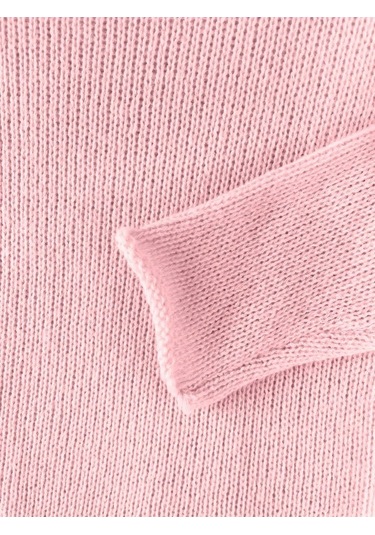 Tongxida Plus Size Yaka Kazak - Pembe - Kadın Büyük Beden - Sonbahar/ıllkbahar Pembe