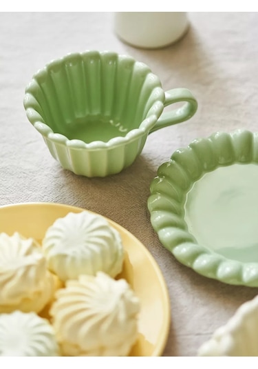 Roomi Seramik Çay Takımı 270 Ml, Set: Fincan Ve Fincan Tabağı 265884576 Yeşil