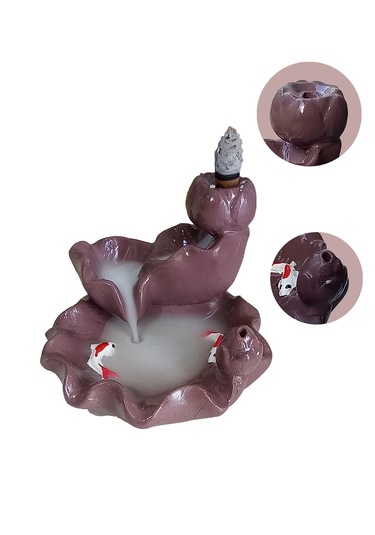 Havuzlu Ve Balık Figürlü Geri Akış Şelale Tütsülük Kahverengi