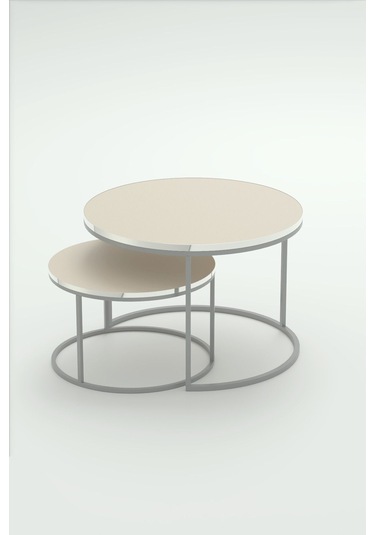 Orta Sehpa Ikili Lüx Specıal Gümüş Krem