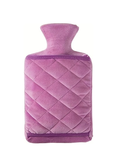 Willowhaven Kahverengi 2000ml Sıcak Su Torbası Kalın Puşet Kılıflı Karın Isıtıcı El Isıtıcı Kahverengi