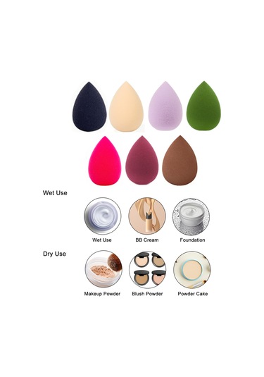 Teltree "6'li Set Nemli/kuru Fondöten Süngeri - Mini Makyaj Süngerleri İle Kusursuz Fondöten Ve Allık Uygulaması"