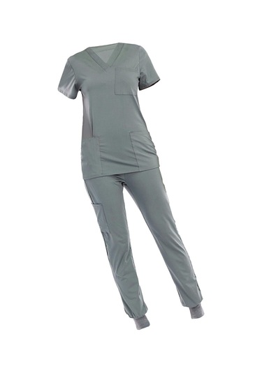 Dolıty Çok Cepli V Yaka İş Elbisesi Ile Nefes Alabilen Xl-gri