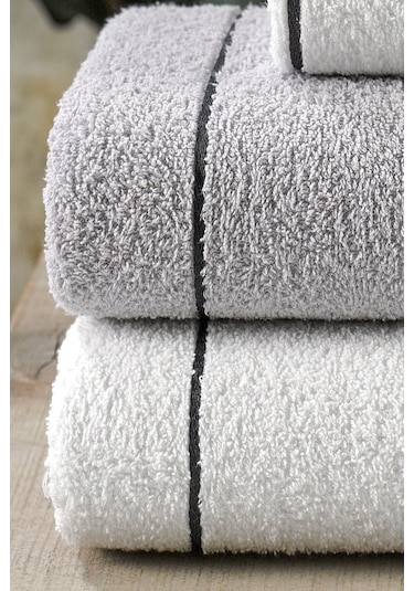 Valona 50 X 85 – 70 X140 Cm 4'lü Banyo Havlu Seti | Gri-Krem Gri