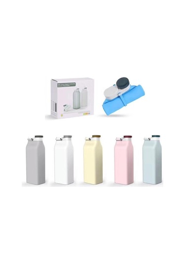 600ml Doğa Sporları Taşınabilir Silikon Katlanır Su Bardağı Minimalist Seyahat Büyük Kapasiteli Süt Şişesi Pembe Pembe