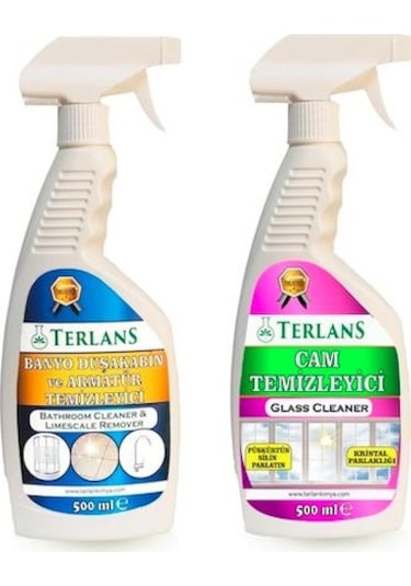Terlans Cam Temizleyici + Banyo Duşakabin Temizleyici 2 x 500 ML