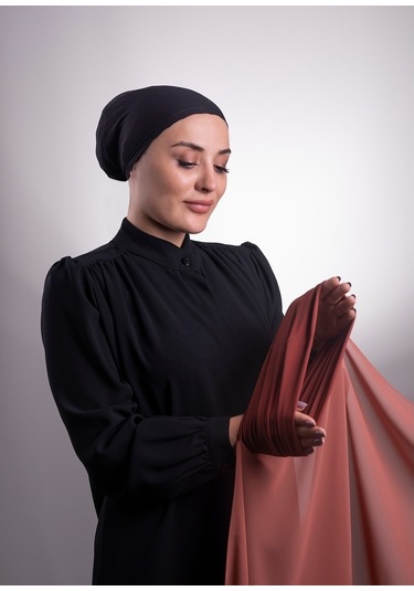 Taba Pratik Hazır Geçmeli Şal Şifon Boru Boneli 3001_33