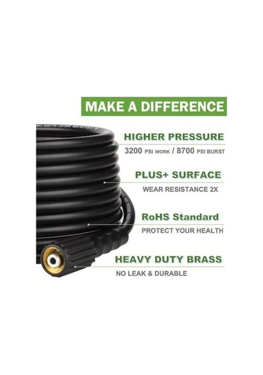 Novahub Yüksek Basınçlı M22 Hortum, 7m, Yıkama Suyu Temizleme, Aşınmaya Dayanıklı Boru Kablosu