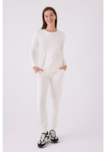 Pierre Cardin Kadın Beyaz Uzun Kol Pijama Takım Pc8925-s-v1