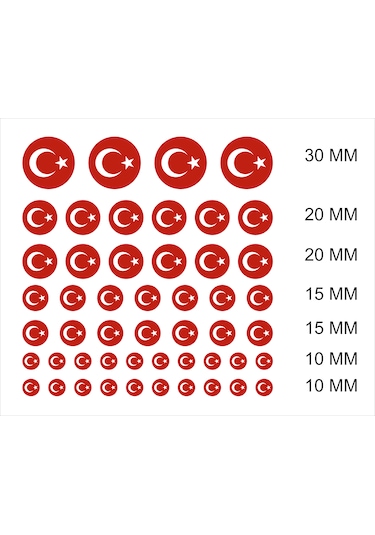 Türk Bayrağı Damla Silikon Sticker