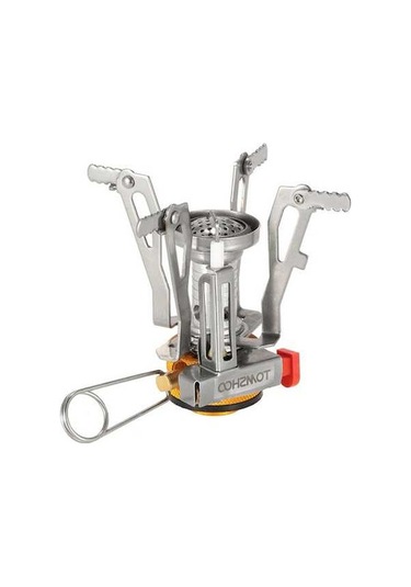 Artfulabode Yürüyüşü Yanıcıları Uyumlu Tomshoo Sırt Propan Pişirme Ocak Mini Mekan Malzemesi Katlanabilir Kartuş Kartuş Kamp Gümüş Dış Dağ Çantası Butan Aw Gümüş