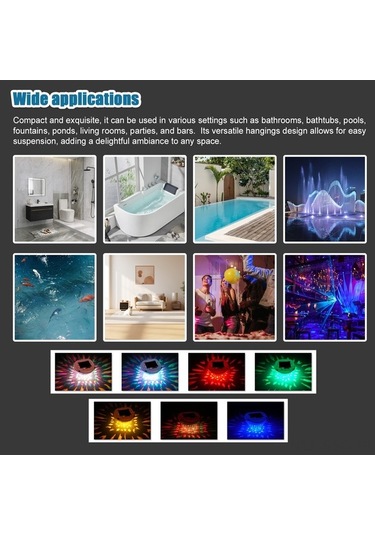 Pazly Çocukluğu Heyecanlandıran Renkli Led Balık Projeksiyonlu Havuz Lambası - 6 Işık Modu, Solar Ve Type-c Şarj, Ip67 Su Geçirmez Çok Renkli