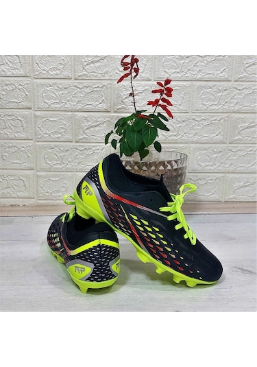 M.p 1359 Siyah-sarı Termal Likralı Krampon Futbol Ayakkabı 001
