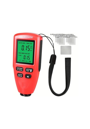 Boatshop1 Goxawee Kırmızı Boya Kalınlık Ölçer 0 2000um Kaplama Test Cihazı Lcd Ekran Otomatik Kalibrasyon Fe Nfe Algılama Araçlar İçin