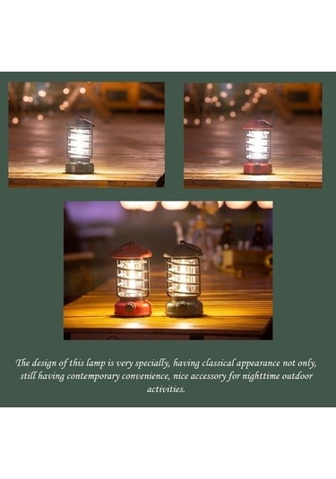 Funtree Kablosuz Kamp Lambası Kademesiz Karartma Açık Hava Retro Çadır Işığı Ev Atmosfer Kırmızı Kırmızı