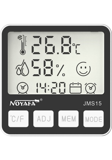 Maiyame Noyafa Jms15 Çift Fonksiyonlu Dijital Hijyometre Termometre İç Ve Dış Mekan Nem Sıcaklık Ö