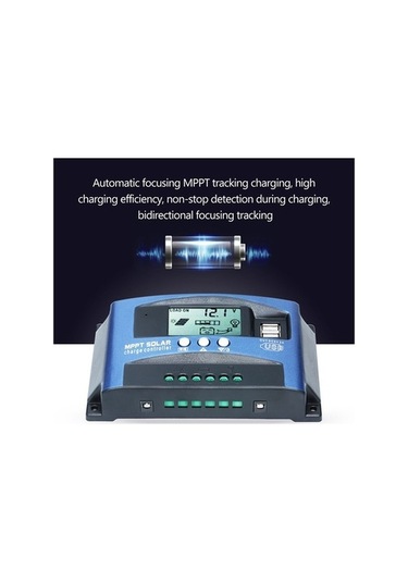 Maoyaya Güneş Enerjili Usb Tanıma Şarj Cihazı, Mppt Lcd Ekranlı, Çift Akıllı 5v/2a 12v/24v - Jw