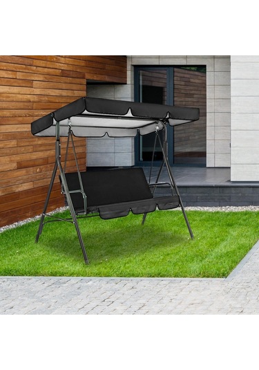 Suntek Veranda Salıncak Gölgelik Açık Sundurma Koltuk Siyah