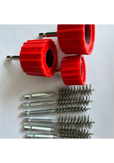 Xurunkeji Metal Boru Temizleyici, Matkap Bağlantılı Boru Temizleyici, Bakır Boru Aletleri, Boru Temizleme Alet Seti, 3'lü Boru Temizleyici Seti