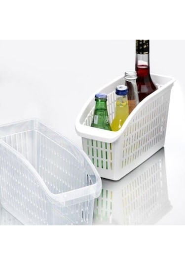 Gondol Buzdolabı İçi Düzenleyici Sepet 4 Adet + Mutfak Düzenleyic Beyaz