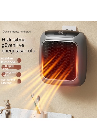 Ikkb Yeni Model Ev Ofis Mini Akıllı Sabit Sıcaklık Duvara Monte Kare Uzaktan Kumandalı Sıcak Hava Isıtıcı Yeşil