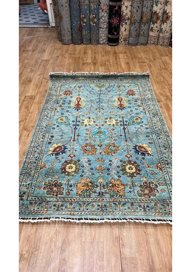 El Dokuma Afghan Halısı Mavi